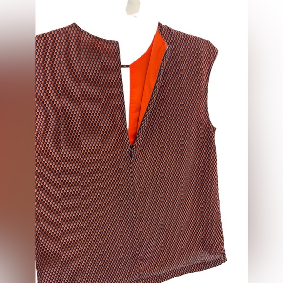 Armani Exchange100% Silk Shell Geometric Prints Cutout Tank top Size  Small - Picture 6 of 9